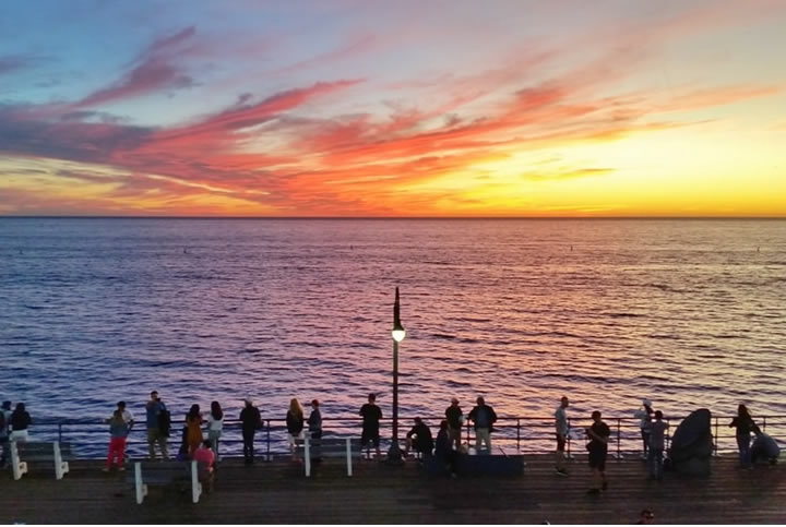 Santa Monica pier in Sunset